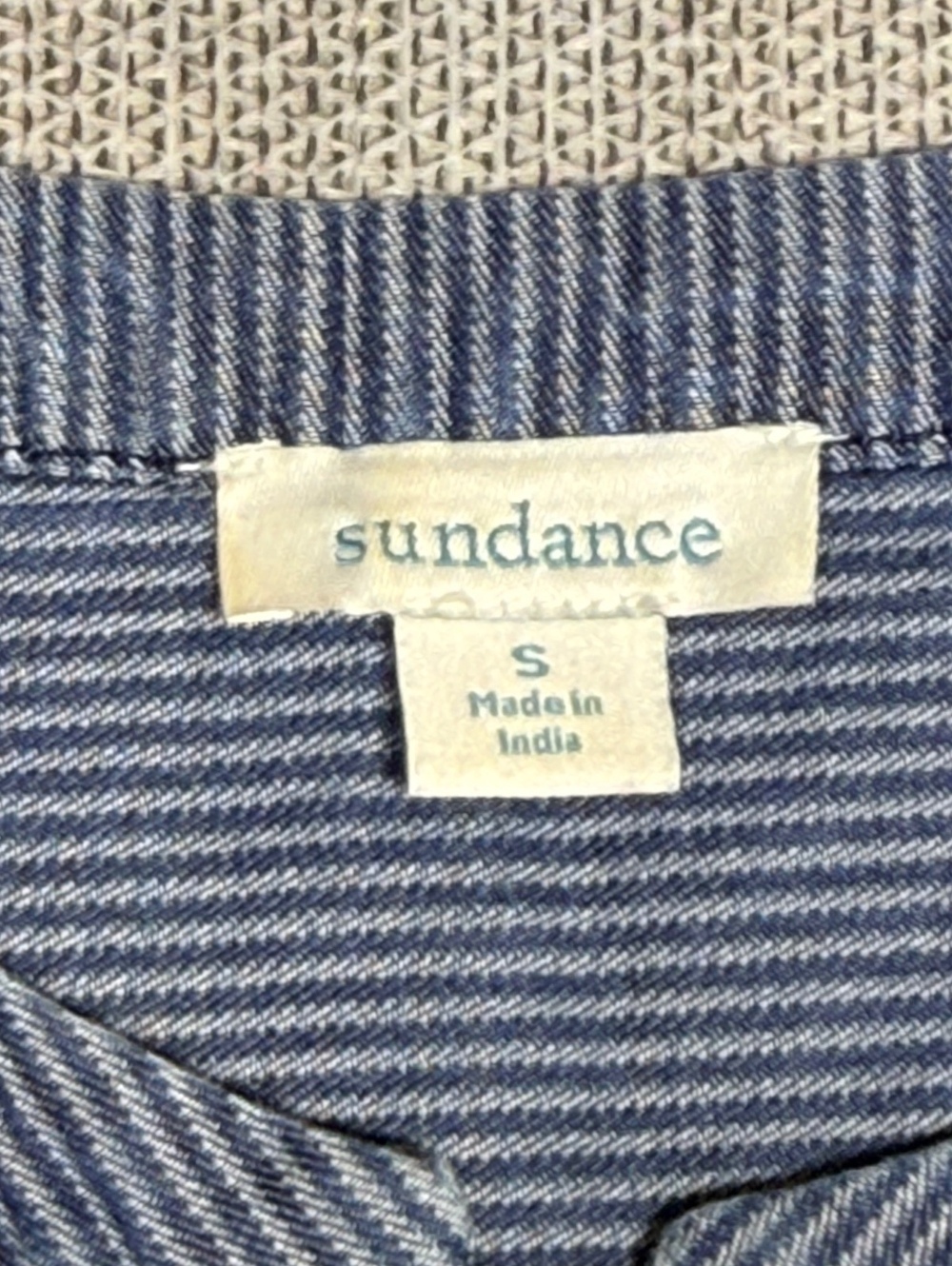 Sundance Blue Striped Embroidered Floral Tunic Top Small - Picture 5 of 12